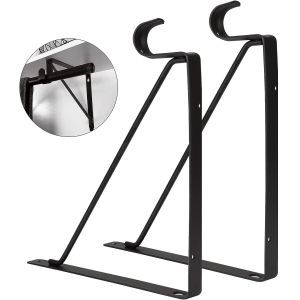 China Sturdy Closet Rod Bracket with Rod Holder Wall Mounted Clothes Hanger Pole Support Hooks on sale