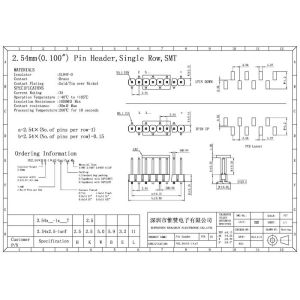 PA6T SMT Pin Header Connector DC 500V Through Hole UL 94V-0