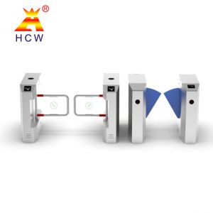 Wholesale Baffle Flap Barrier Turnstile QR Code Face Recognition Waist Height Turnstile from china suppliers