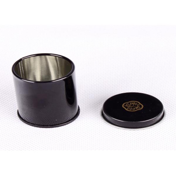 Black Round Mini Tin Box Tea Packaging