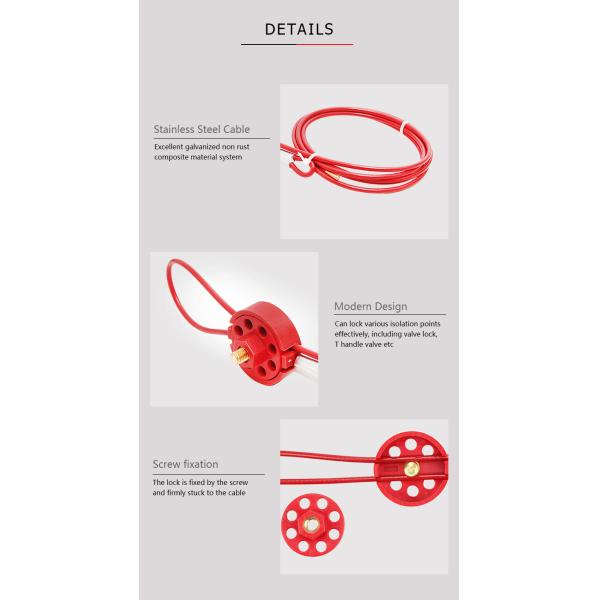 Adjustable Brady Cable Lockout Device , Wheel Type Mini Cable Lockout