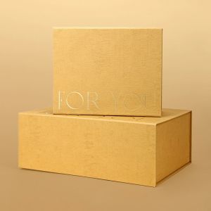 Rigid Folding Black Paper Packaging Magnet Closure Lid Cardboard Foldable