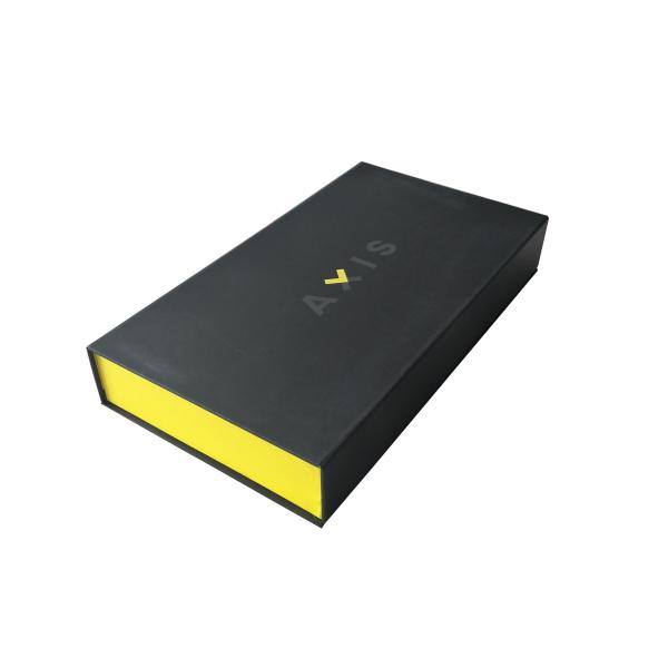 Matte Black Magnetic Book Shaped Box Electronic Packaging Matte Lamination