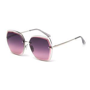 UV400 Gradient Lens Sunglasses Hollow Metal Frame Polarized