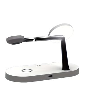 4-in-1 Wireless Charging Station With Earphone Night Light And IWatch Charger