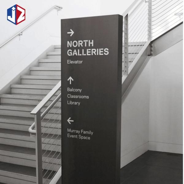 Illuminated IP65 Indoor Wayfinding Signage Stainless Steel Sign Board Stand