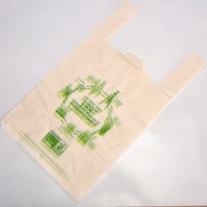 Green Garbage Bags made from Modified Corn Starch for Domestic Flat top T-shirt