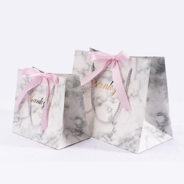 Custom Order Accepted CAIFENG Luxury Marble Paper Bag for Shoes Clothing Packing