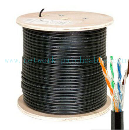 High Speed Cat5e Shielded Outdoor Cable 0.5mm Copper Pass Fluke Black