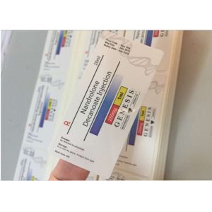 China Nand Decanoate Glass Vial Labels Square Shape Glossy Lamination Surface on sale