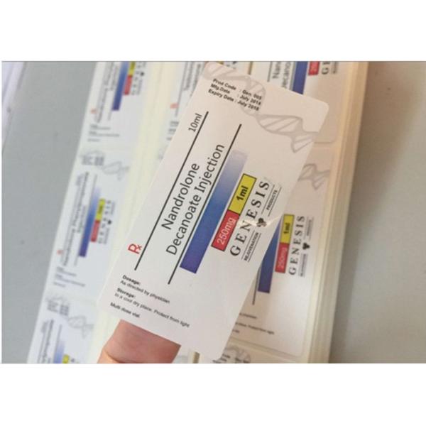 Quality Nand Decanoate Glass Vial Labels Square Shape Glossy Lamination Surface for sale