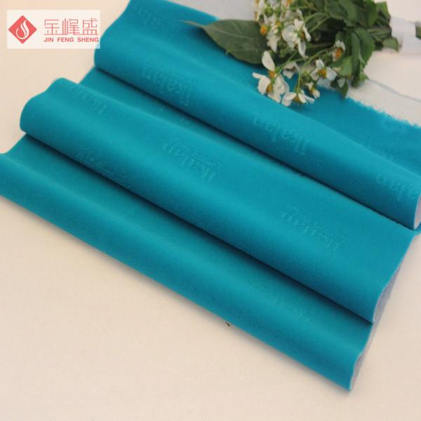 Blue Plain Velvet Upholstery Fabric Flocked Knitted for Furniture / Sofa 100gms