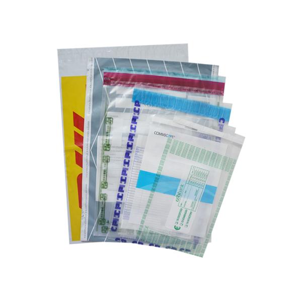Custom Logo Printing Serial Number Tamper Evident Security Bags / Self - Seal Postal Bags For Bank