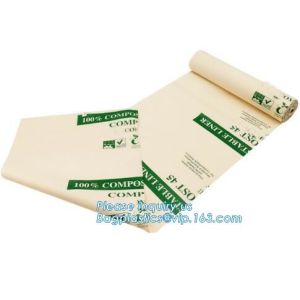 Starch Compostable Disposable Biodegradable Plastic Custom Printed Flat Garbage