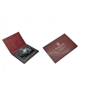 Custom 7 inch video flyer video brochure kit lcd video wedding invitation card