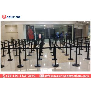 SS Security Bollards Crowd Control Removable Barriers With Retractable Safety