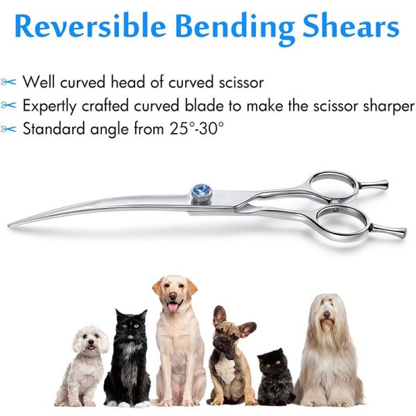 440c Dog Chunker Curved Grooming Shears Corrosion Resistant