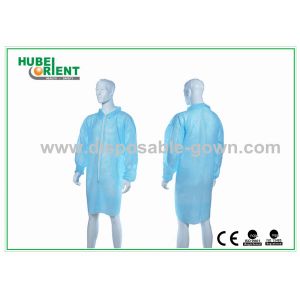 Non Sterile 22gsm MP Disposable Lab Coats With Zip Closure