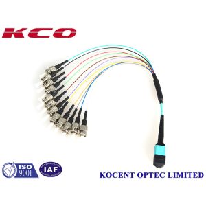 OM4 OM3 12 Cores MPO To 12 ST Patch Cable 50/125 10G 40G 100G Patch Cord FTTA