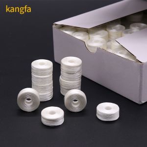144pcs/box White/Black 75D/2 100% Polyester Pre-wound Bobbins Threads for Boho