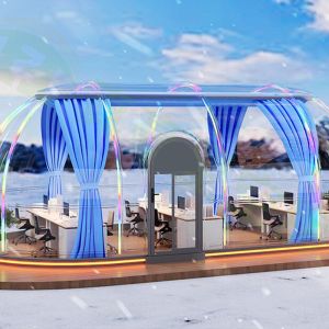 China Luxury 15.2m2 Star Dining Bubble Tent Room Outdoor Dome Prefabricated Garden Room on sale
