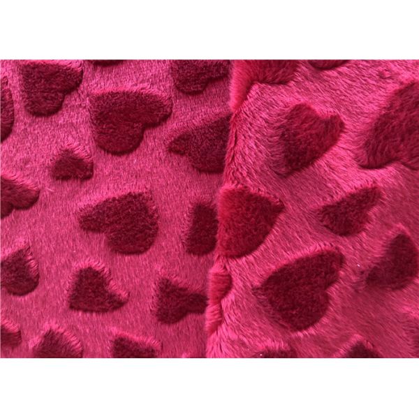 Quality Heart Pattern Knit DTY Brush Minky Plush Fabric 100 Polyester for sale