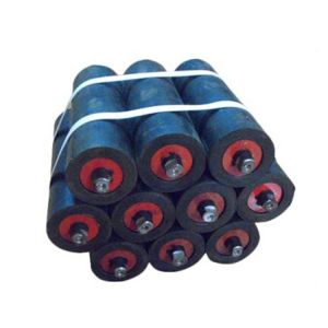 190mm Length Rubber Belt Conveyor Roller With Deep Grove Ball Bearing
