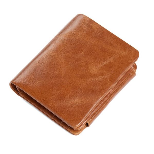 Multi-Function Large Capacity Men's Wallet in Retro Casual Style with RFID Protection