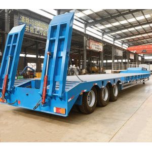 80-160 Ton 3/4 Axle Gooseneck Flatbed Lowbed Trailer with ABS Anti-lock Braking