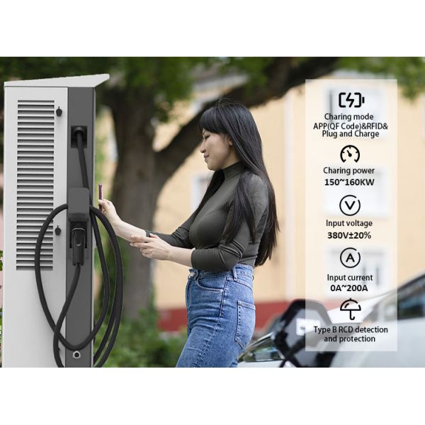 150-160kw Level 3 EV Charging Pile Plug And Charge With Plug Temperature Detection