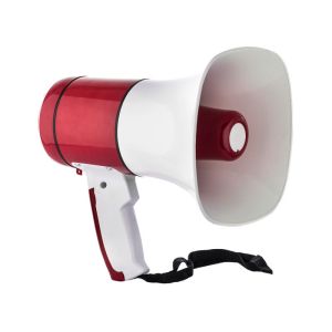 15W Rechargeable Plastic Megaphone with Communication Optical Input and Display