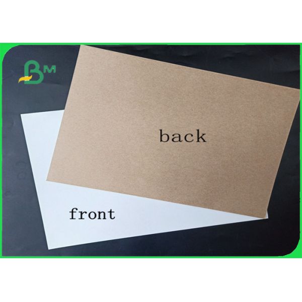 white/brown kraft paper 140 - 170g Good Stiffness One Side Printed White / Brown Kraft Paper For Packing