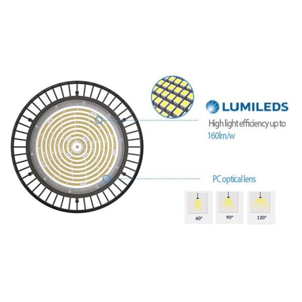 Motion Sensor Warehouse Led High Bay Lights 39000lm High Bay 300w 200w For High Shed Factories