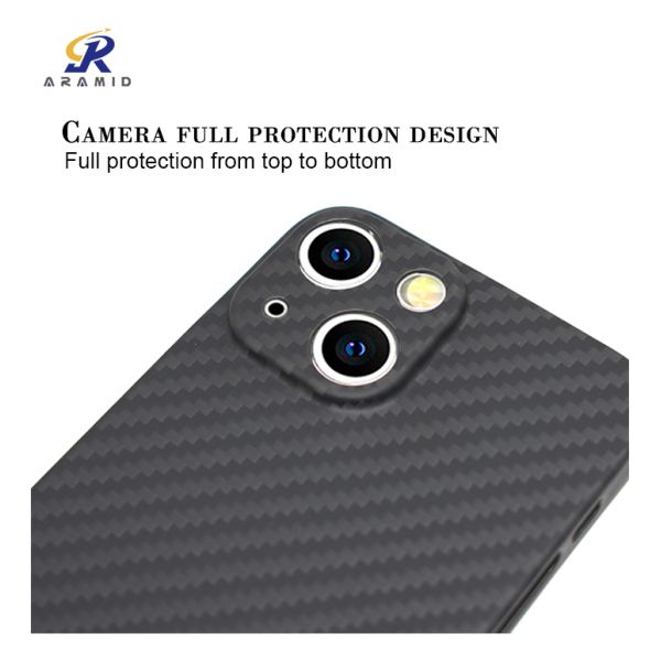 iPhone 13 Series Aramid Fiber Case Black Grey Twill Color