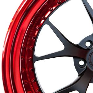 customization deep dish brushed red 18 19 20 2122 Inch 3 piece wheels forged