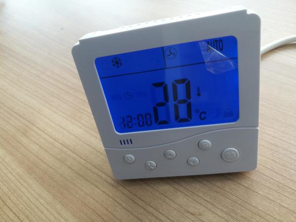 Quality Button Control Fan Coil Unit Thermostat LCD Display With Electric Heater Function for sale