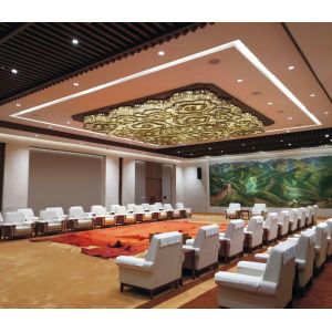 LED Chinese Style Xiangyun Design Custom Crystal High Ceilings Chandeliers