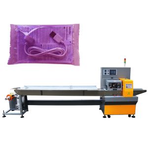 China USB Horizontal Flow Pack Machine With Three Servo Controlled on sale China USB Horizontal Flow Pack Machine With Three Servo Controlled on sale