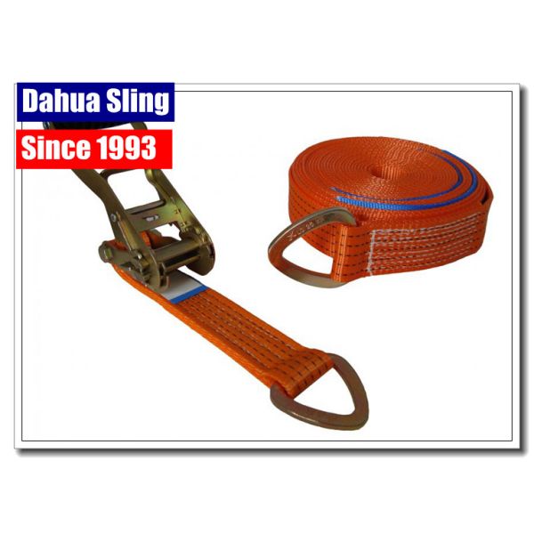 8 Meter D Ring Cargo Ratchet Tie Down Straps 2 Inch Polyester Webbing