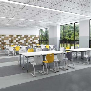 Foldable Training Room Desk Stackable Meeting Room Tables With Wheels