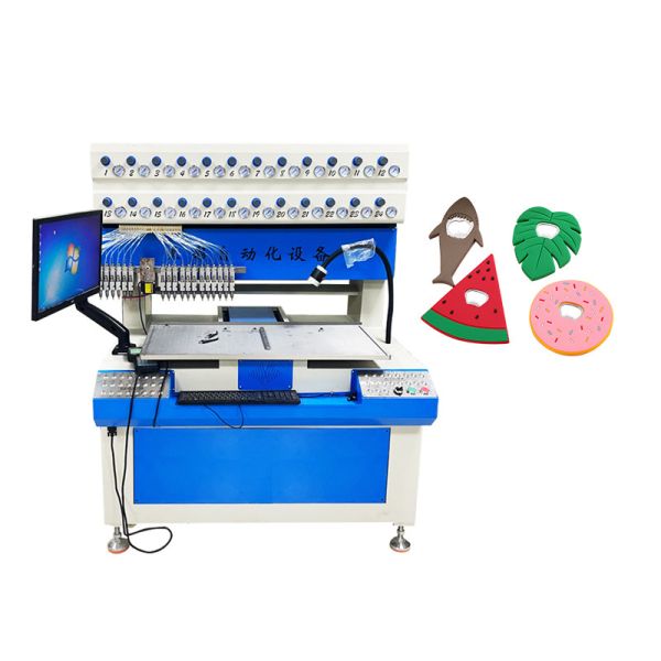 Quality Blue White Full Automatic Liquid PVC Dripping Machine with PC Programmable System for sale