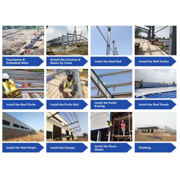 Popular Steel Structure Warehouse Drawing Design SAP2000 / TEKLA Prefabricated