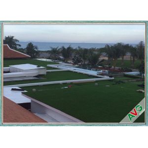 Fire Resistant Outdoor Artificial Grass / Fake Grass Carpet Safe For Children