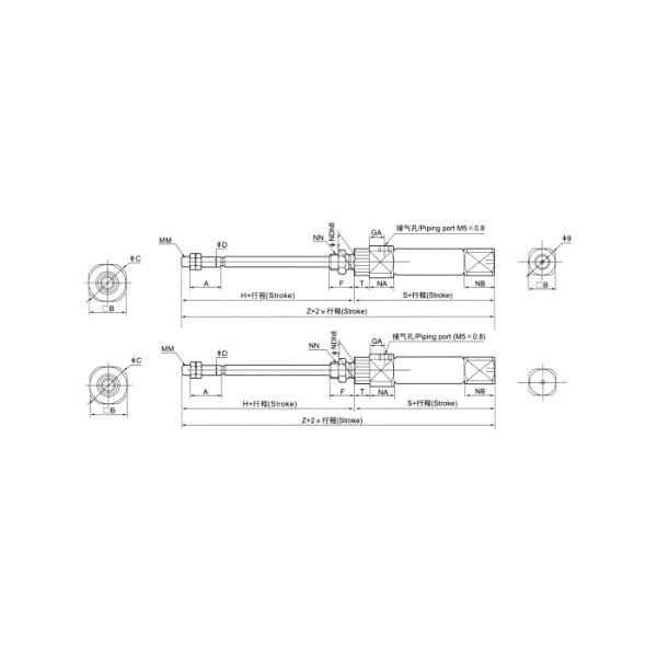CJ2 stainless steel mini cylinder
