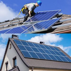 Roof Mounting Off Grid Inverter 5kw Solar Panel Shingles System MPPT Controller