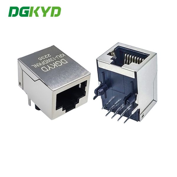 Quality Metal Shielded Single Port 8P8C RJ45 Modular Jack With Led And EMI Fingers J0011D21BNL Used for sale