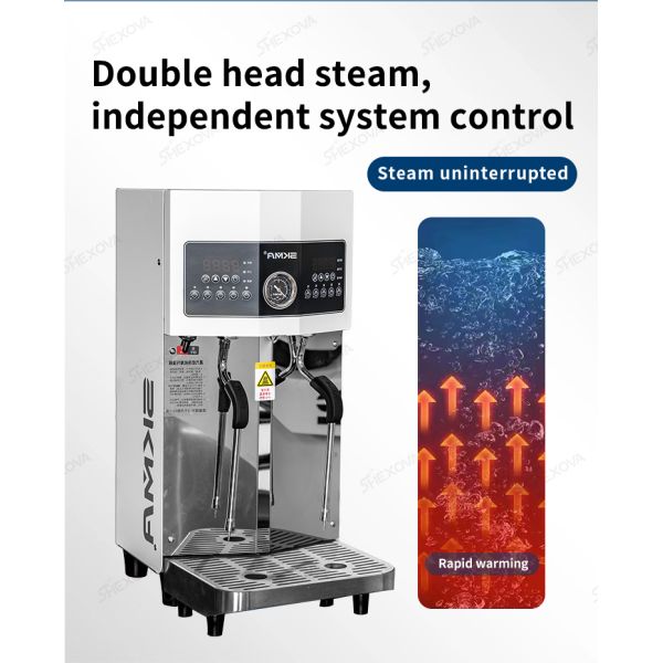 Fully Automatic 110V/220V Coffee Milk Steamer Machine Double Head Milk Bubble Steamer For Milk Tea Shop
