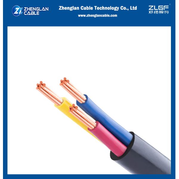 XLPE Insulated PVC Sheathed Unarmoured 6mm2 3 Cores Copper Cable 0.6/1kV IEC60502 IEC 60228