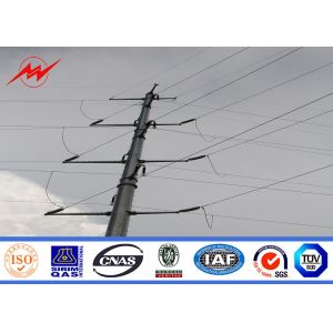 China 110kv Polygonal Electric Power Pole Hot Galvanized With Electrical Accessories on sale