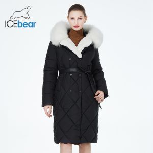 2XL Detachable Fur Collar Down Jacket 109cm Winter Jacket With Fur Collar